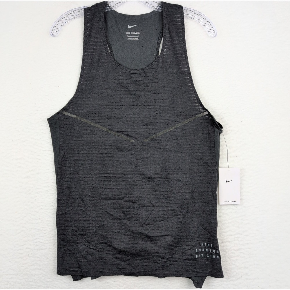 Nike Run Division ADV Pinnacle Tank Running Singlet Size Medium Black DM4775-010